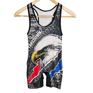 Takedown Kids Youth Medium YM Wrestling Singlet Bald Eagle Digital Camo USA Made